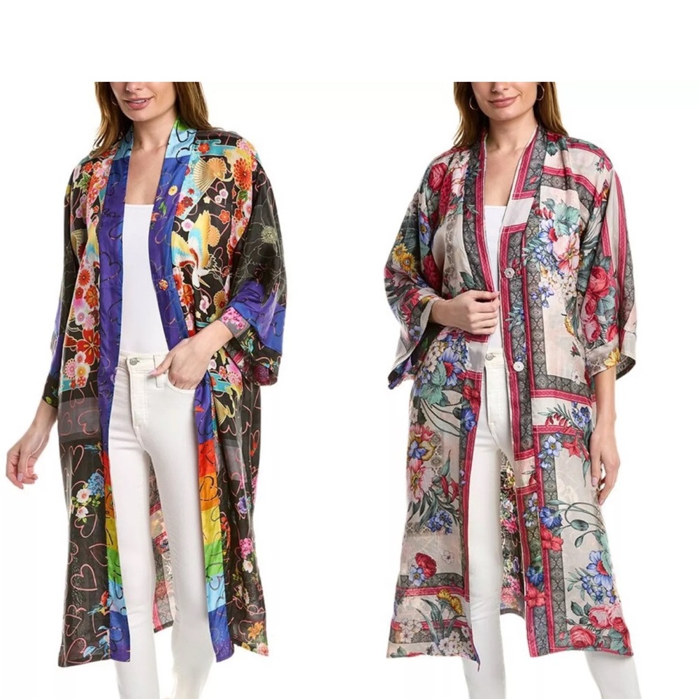 Johnny Was Fuji Brasil reversible silk kimono.